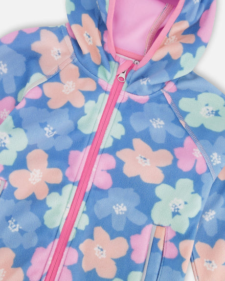 Softshell Jacket Blue Flower Print-3