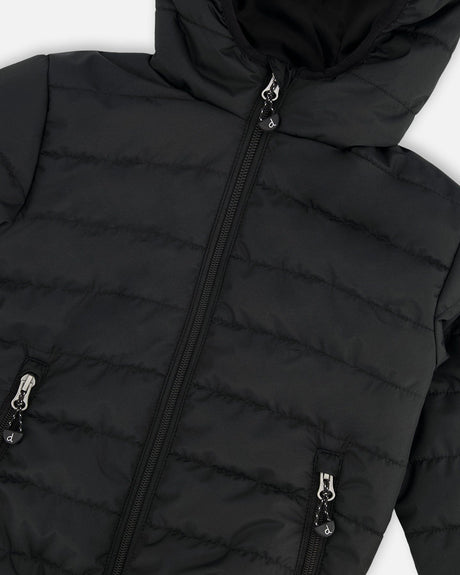 Quilted Mid-Season Jacket Black-3