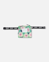 Deux par Deux green packable windbreaker with smiling flower print, view 7