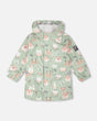 Rain Jacket In Polyurethane Green Frog Print-0