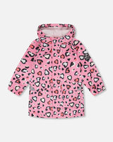 Rain Jacket In Polyurethane Pink Heart Print-0