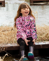 Rain Jacket In Polyurethane Pink Heart Print-1