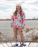 Two-Piece Mid-Season Outerwear Set White Heart Print-1