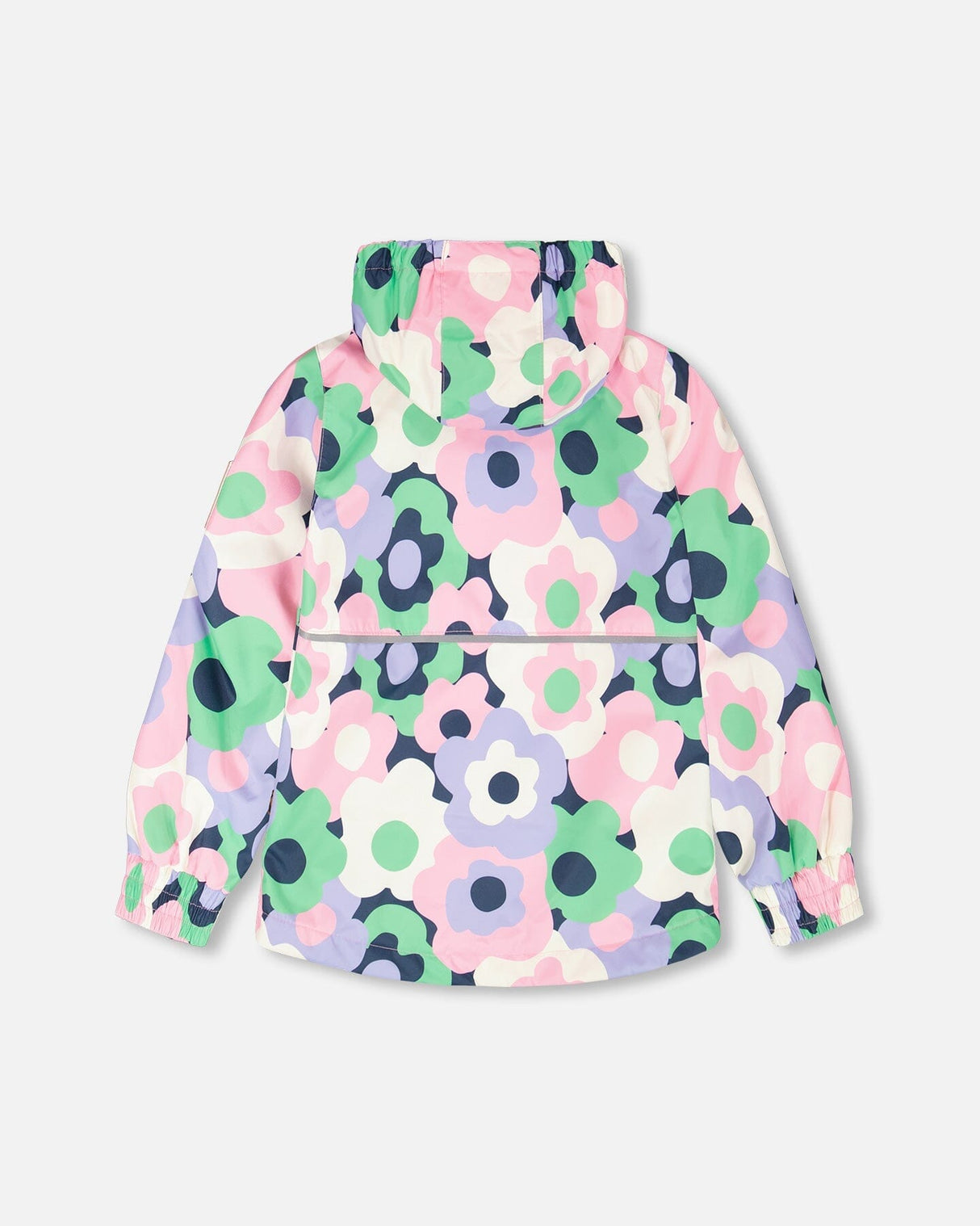 Two-Piece Mid-Season Outerwear Set Black Printed Flowers-2