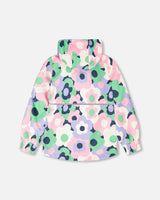 Two-Piece Mid-Season Outerwear Set Black Printed Flowers-2