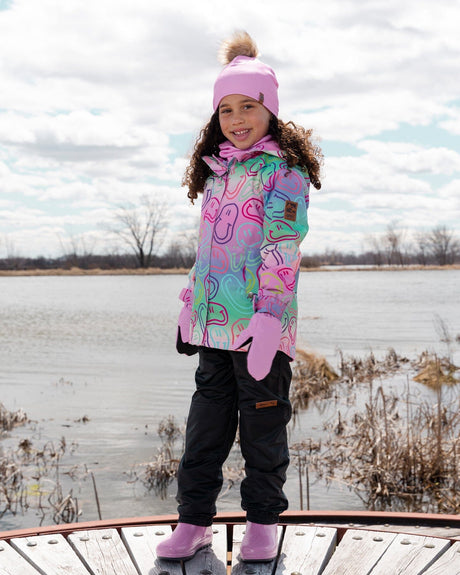 Two-Piece Mid-Season Outerwear Set Multicolored Printed Smileys-2