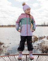 Two-Piece Mid-Season Outerwear Set Mauve Colorblock-1