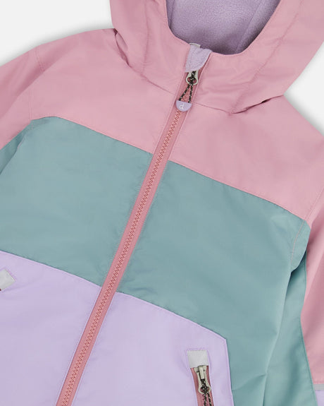 Two-Piece Mid-Season Outerwear Set Mauve Colorblock-4