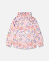 Two-Piece Mid-Season Outerwear Set Pink Flower Print-3