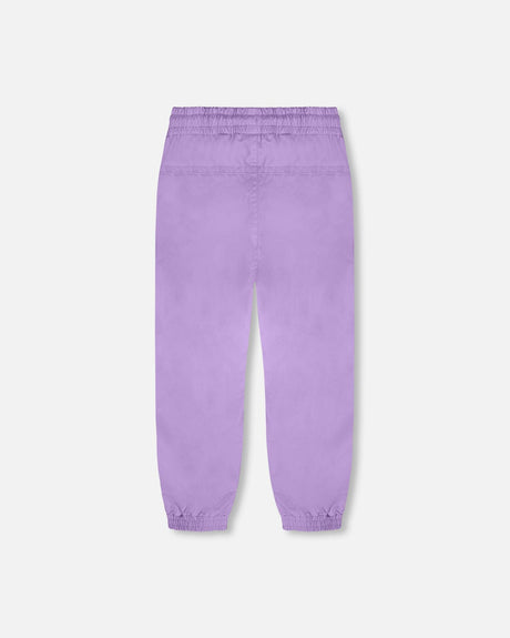 3-In-1 Two-Piece Mid-Season Outerwear With Solid Pants Set Purple Daisy Print-3