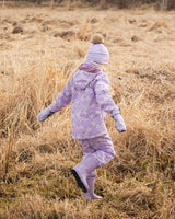 3-In-1 Two-Piece Mid-Season Outerwear Set Purple Daisy Print-1