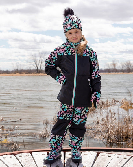 3-In-1 Two-Piece Mid-Season Outerwear Set Black Animal Print - Multicolored Inner Jacket-1