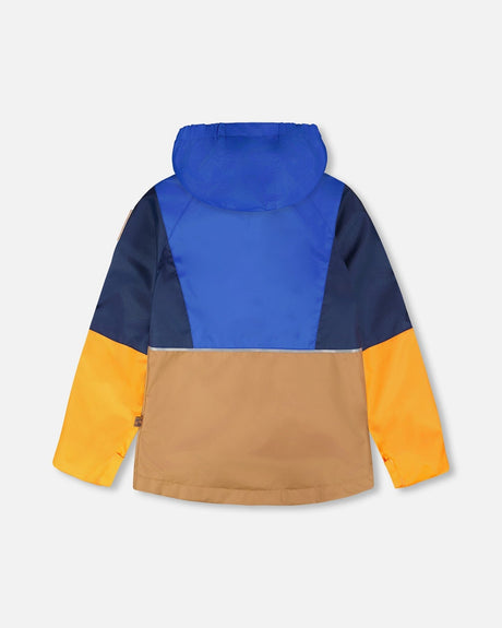 3-In-1 Two-Piece Mid-Season Outerwear Set Blue Colorblock-2