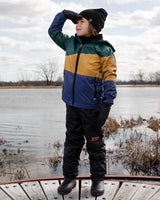 Two-Piece Mid-Season Outerwear Set Green, Yellow And Blue-1