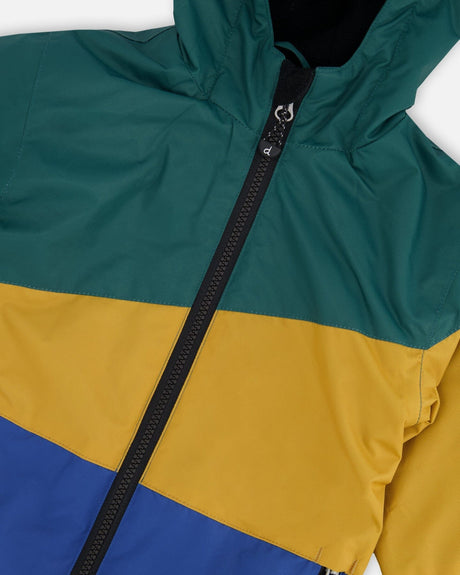 Two-Piece Mid-Season Outerwear Set Green, Yellow And Blue-4