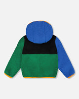 Sherpa Jacket Blue Colorblock-1