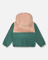 Sherpa Jacket Light Pink Colorblock-1