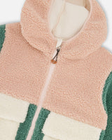 Sherpa Jacket Light Pink Colorblock-2