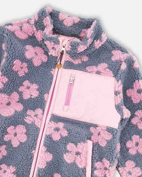 Sherpa Jacket Pink Flowers-2