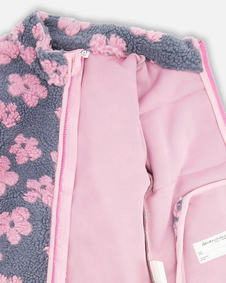 Sherpa Jacket Pink Flowers-3