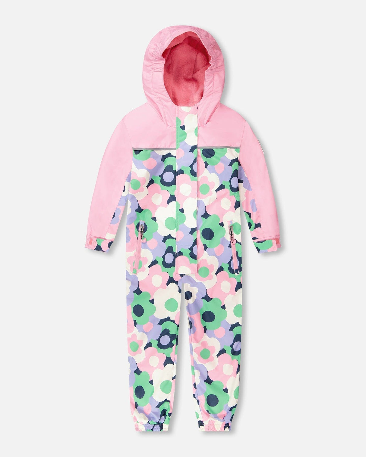 Kids Mid-Season One-Piece Outerwear Black Printed Flowers-0