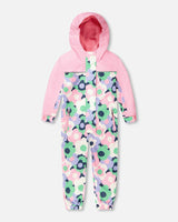 Kids Mid-Season One-Piece Outerwear Black Printed Flowers-0