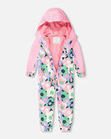 Kids Mid-Season One-Piece Outerwear Black Printed Flowers-2