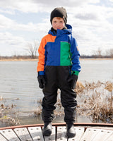 Kids Mid-Season One-Piece Outerwear Royal Blue Colorblock-1