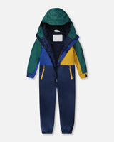 Kids Mid-Season One-Piece Outerwear Navy Colorblock-2