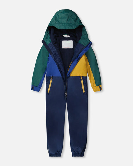 Kids Mid-Season One-Piece Outerwear Navy Colorblock-2