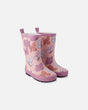 Rain Boots In Natural Rubber Pink Butterfly Print-0