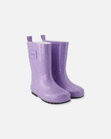 Rain Boots In Natural Rubber Purple Glitter-0