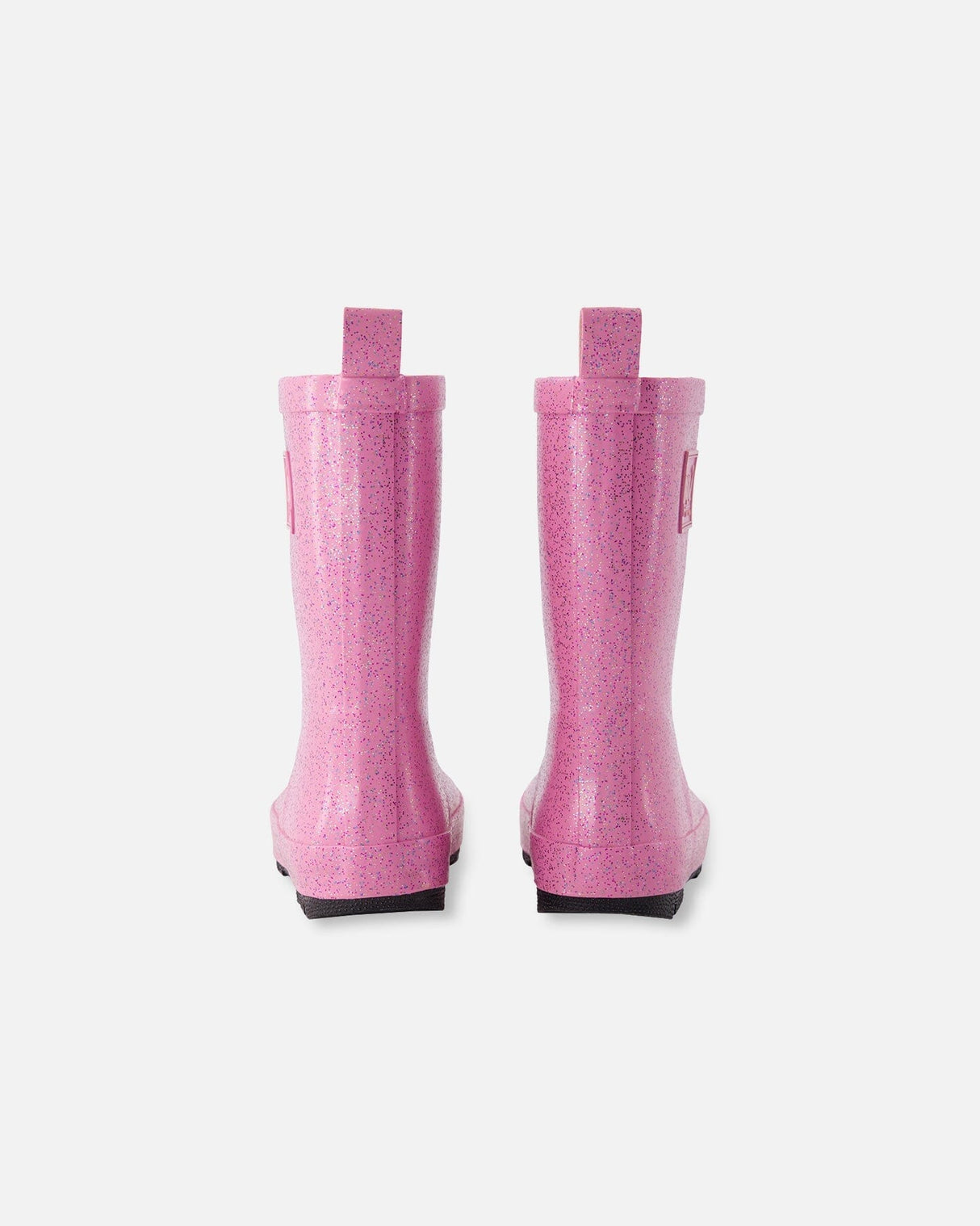Rain Boots In Natural Rubber Pink Glitter-3