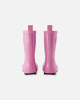 Rain Boots In Natural Rubber Pink Glitter-3