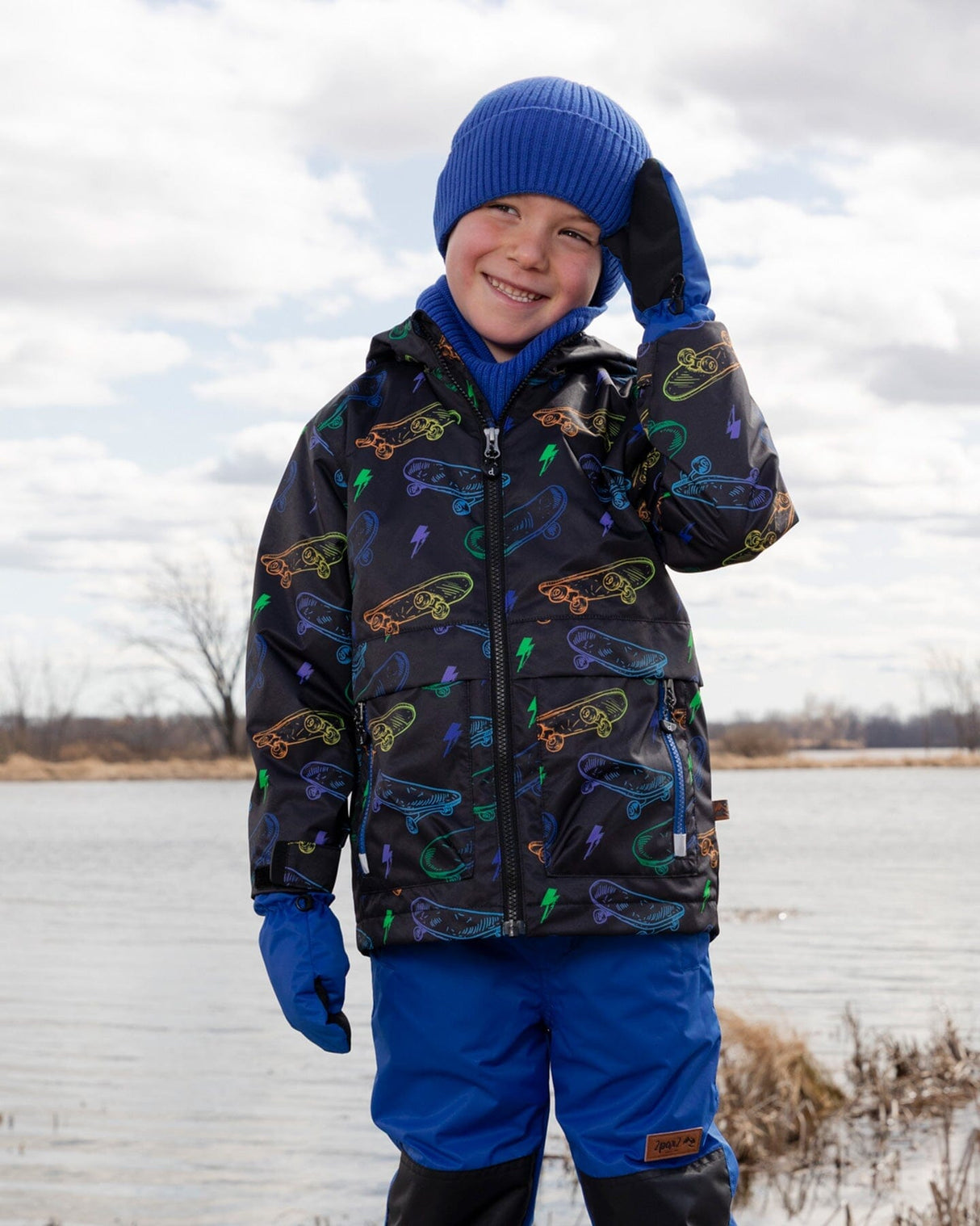 Mid-Season Mittens In Recycled Polyester Royal Blue-2