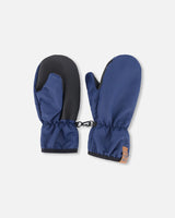Mid-Season Mittens In Recycled Polyester Navy Blue-0