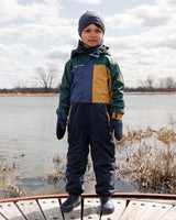 Mid-Season Mittens In Recycled Polyester Navy Blue-1