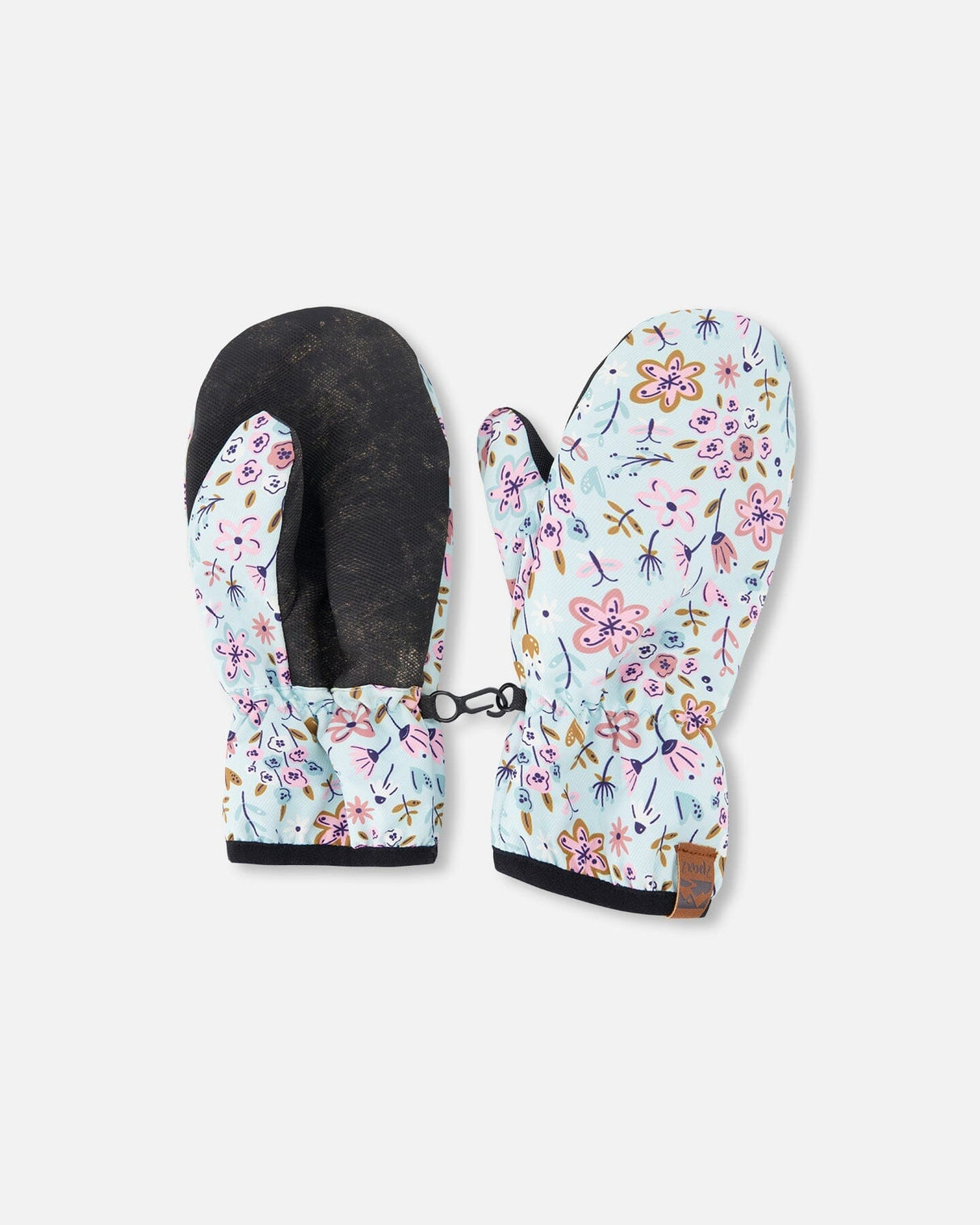 Mid-Season Mittens In Recycled Polyester Blue Mini Flower Print-0