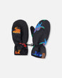 Mid-Season Mittens In Recycled Polyester Black Dinosaur Print-0