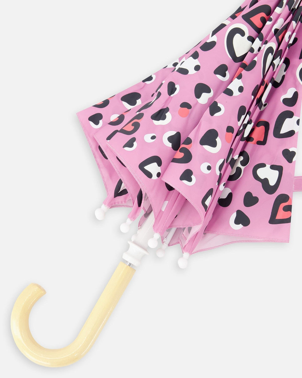 Color-Changing Umbrella Pink Hearts Print-4