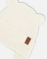 Baby Knit Hat Off White-3