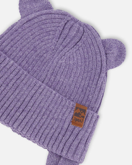 Baby Knit Hat Lavender-4