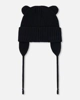 Baby Knit Hat Black-2