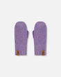 Ribbed Knit Mittens Lavender-0