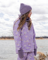 Ribbed Knit Mittens Lavender-1