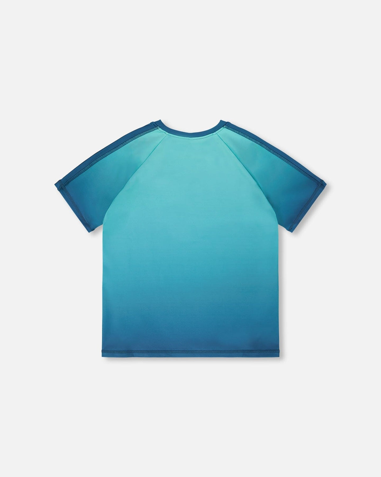 Short Sleeve Athletic Top In Recycled Polyester Teal Gradient-1
