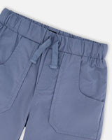 Parachute Jogger With Patch Pockets Blue Grey-3