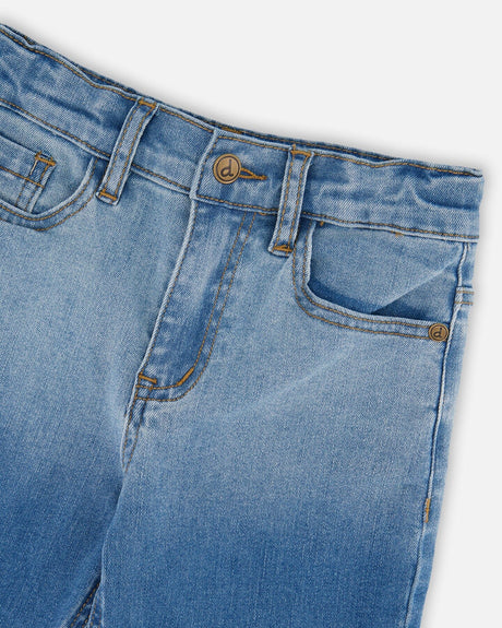 Stretch Jean Bermuda Grey To Blue Gradient-3