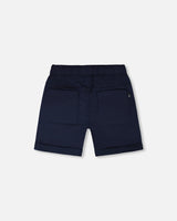 Stretch Twill Shorts Dark Blue-2