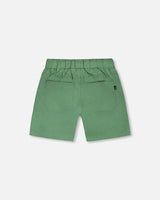 Parachute Shorts With Patch Pockets Green-2